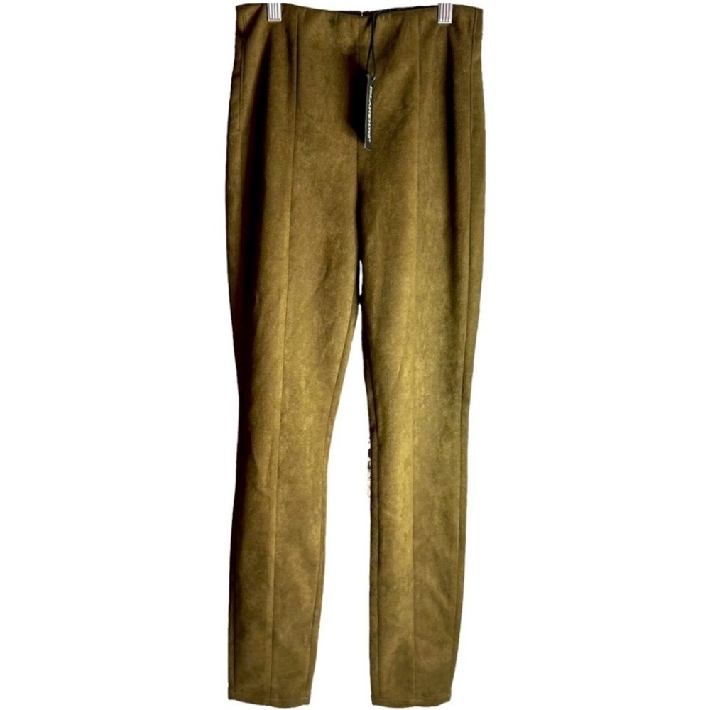 NWT Olive Green Faux Suede Leggings